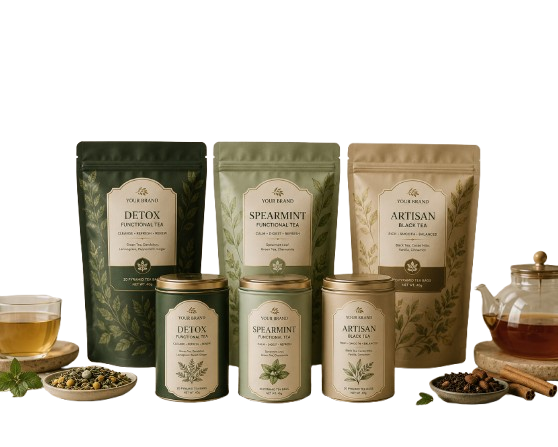 Mockup produk tea series premium